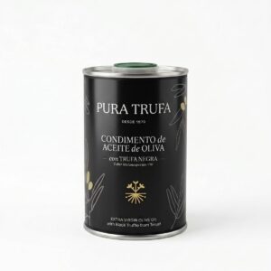 Aceite de oliva con trufa negra natural sin aromas añadidos en botella gourmet